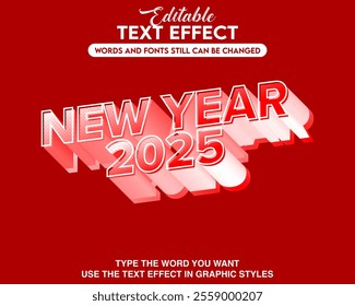 Text effect style new year 2025 theme