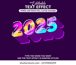 Text effect style new year 2025 theme