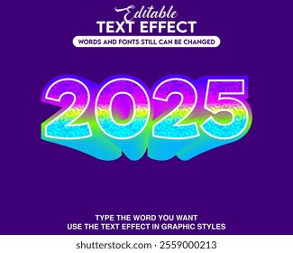 Text effect style new year 2025 theme