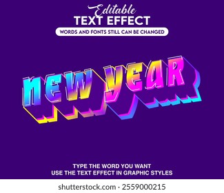 Text effect style new year 2025 theme