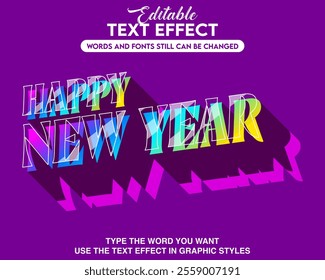 Text effect style new year 2025 theme
