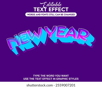 Text effect style new year 2025 theme
