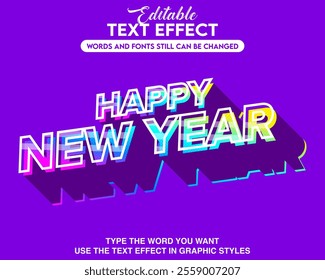 Text effect style new year 2025 theme