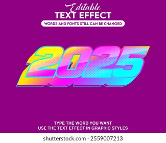 Text effect style new year 2025 theme