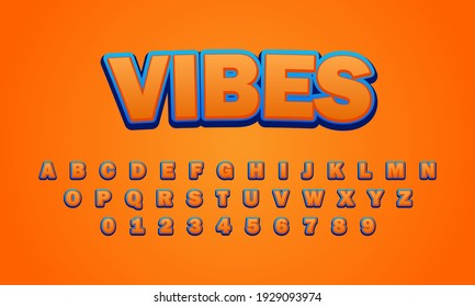 Text Effect Vibes Font Alphabet