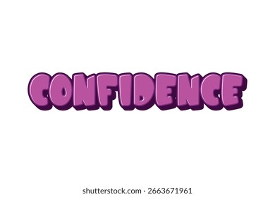 text effect of the word confidence