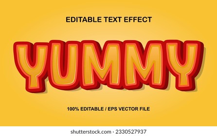 text effect Yummy 3d Cartoon 	
Editable template style premium vector.