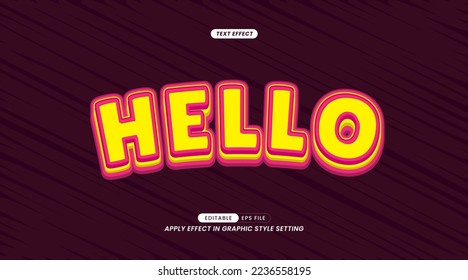 Text Effects - Editable Hello Slogan Writing.