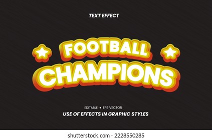 Text Effects - Football Champions text is editable