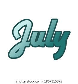 Text effects for the month of July are various colors, simple and elegant