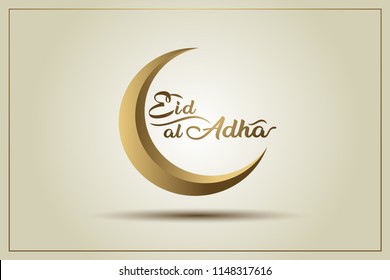 Text of Eid Al Adha Mubarak for the celebration of the Muslim community festival. Kurban Bajram muslim festival of sacrifice.Celebration of the holiday illustration