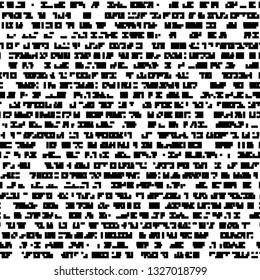 Text encrypted unreadable, seamless texture pattern tile, vector illustration black and white, horizontal background