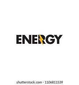 Text Energy Thunder Design Symbol Vector Stock Vector (Royalty Free ...