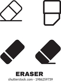 text eraser . web icon set . icons collection. Simple vector illustration.
