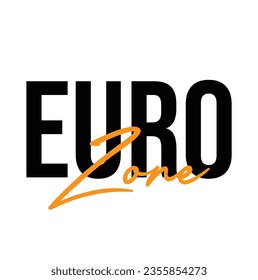 text Euro Zone, vector illustration