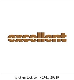 text excellent with typography with white background