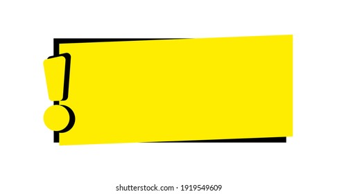 text with exclamation mark on white background