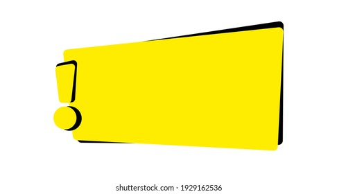 text with exclamation mark on white background