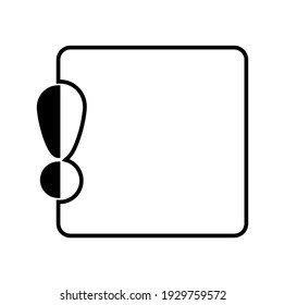 text with exclamation mark on white background