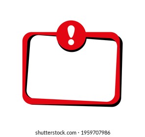 text with exclamation mark on white background