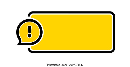 text with exclamation mark on white background