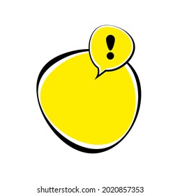text with exclamation mark on white background