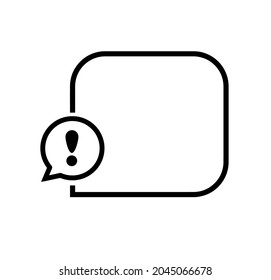 texto con signo de exclamación sobre fondo blanco