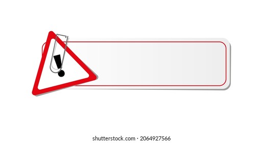 text with exclamation mark on white background
