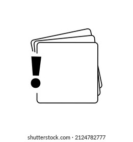 texto con signo de exclamación sobre fondo blanco