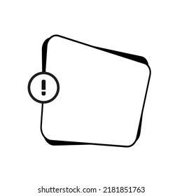 text with exclamation mark on white background