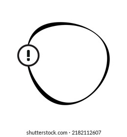 text with exclamation mark on white background