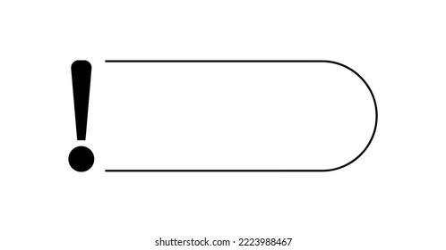 text with exclamation mark on white background