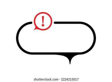 text with exclamation mark on white background