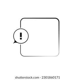 text with exclamation mark on white background