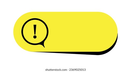 text with exclamation mark on white background