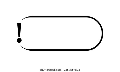 texto con signo de exclamación sobre fondo blanco
