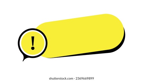 text with exclamation mark on white background