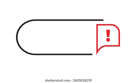 text with exclamation mark on white background