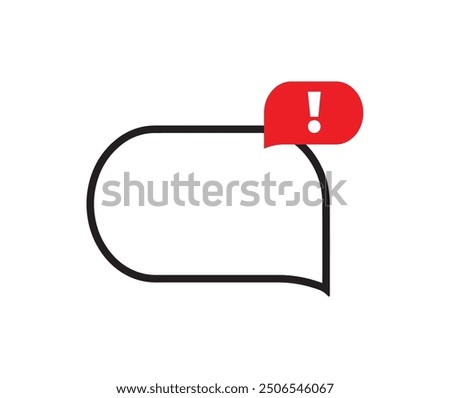 text with exclamation mark on white background