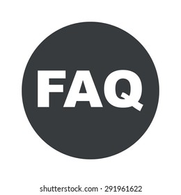 Text FAQ in black circle, isolated on white