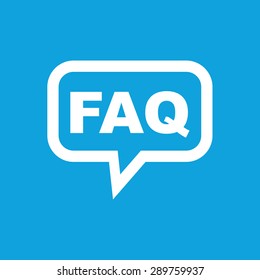 Text FAQ in chat bubble, isolated on blue