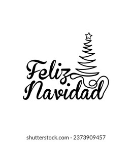 Text FELIZ NAVIDAD (Spanisch für frohe Weihnachten) auf weißem Hintergrund