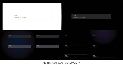 Text field error success search state. Text input fields interface template set. Empty input field with cursor and interface elements. Blank digital frames.