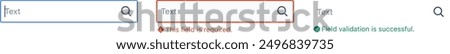 Text field error success search state. Text input fields interface template set.