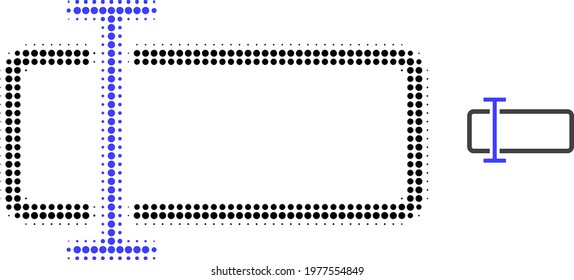 Text field halftone dotted icon illustration. Halftone pattern contains circle dots. Vector illustration of text field icon on a white background. Flat abstraction for text field object.