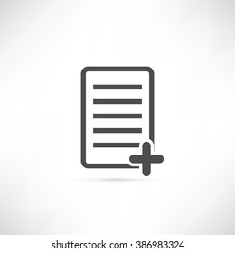 Text Or file add icon in simple outline design. EPS10 vector illustration.