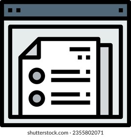 Text File Browser Window Vector Icon