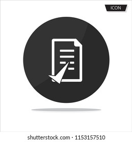 Text file  Check File document icon vector isolated on white background.