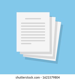 Text file or document paper icon vector illustration flat cartoon symbol