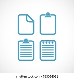 Text file document vector pictogram set illustration isolated on white background